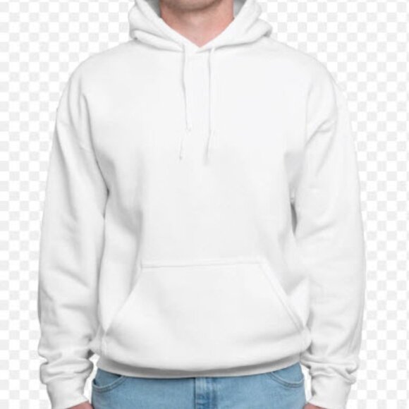 New Gildan Heavy Blend White Hooded Sweatshirt with Kangaroo Pockets - Picture 2 of 8